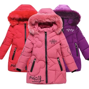 Big Size Winter Girls Jackets Keep Warm Thicken Christmas Coat Autumn Hooded Zipper Waterproof Outer