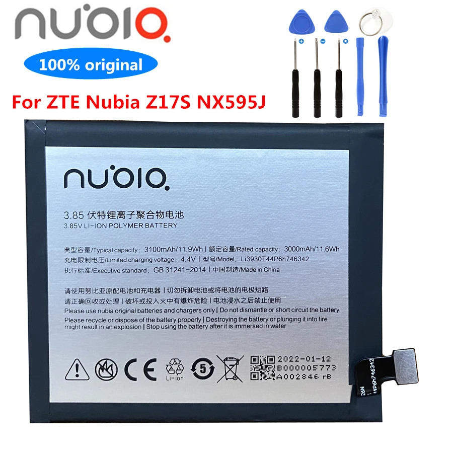 Новый оригинальный аккумулятор Li3930T44P6h746342 3100 мАч для смартфона ZTE Nubia Z17S NX595J