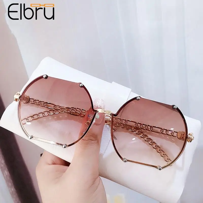 

Солнцезащитные очки Elbru в металлической оправе UV400 для мужчин и женщин, роскошные брендовые дизайнерские солнечные аксессуары в стиле ретро...