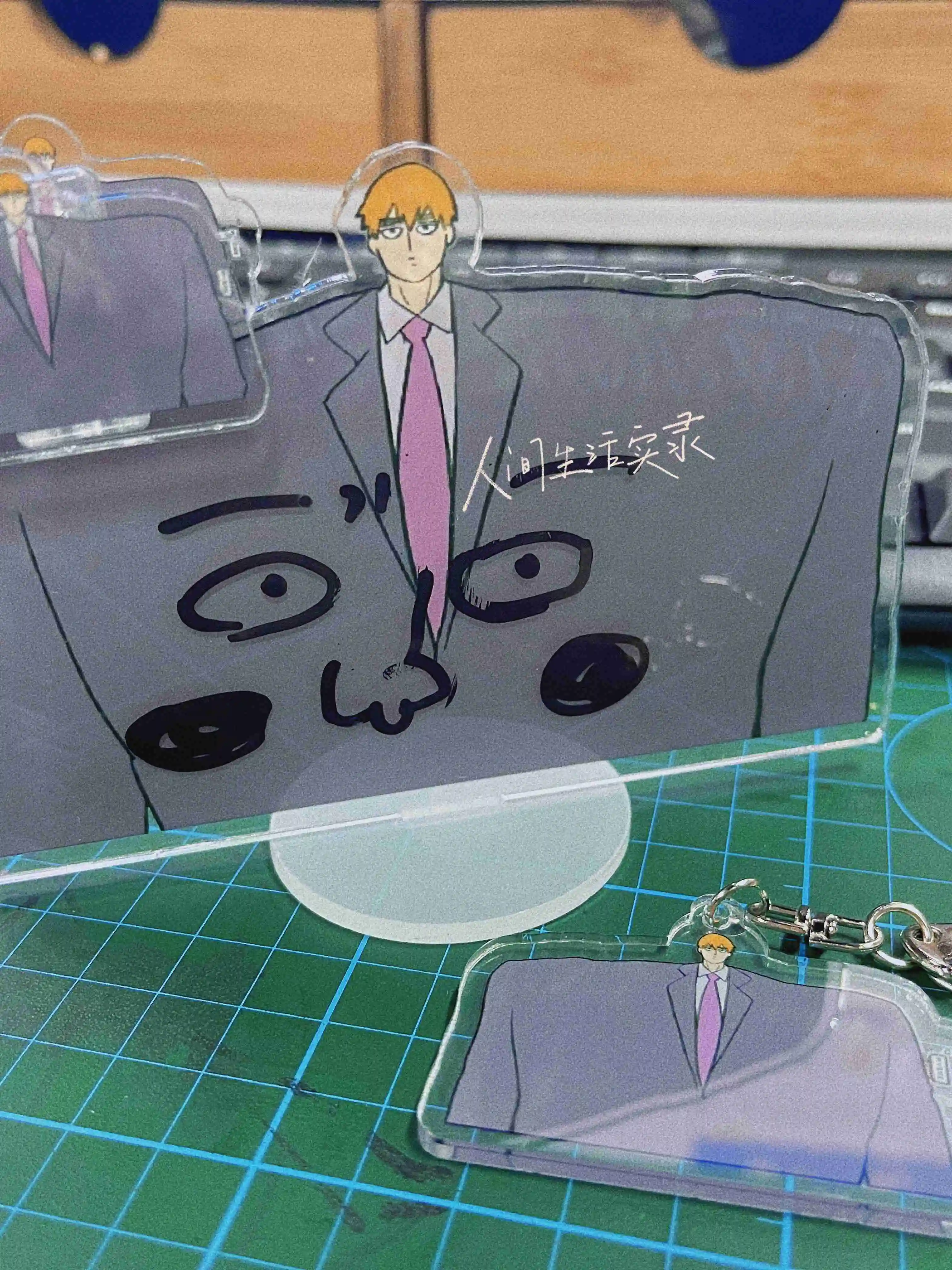 

Anime Mob Psycho 100 Mobu Saiko Hyaku Reigen Arataka Stand Figure Pendant Acrylic Model Plate Desktop Decor Keychain PP Clip