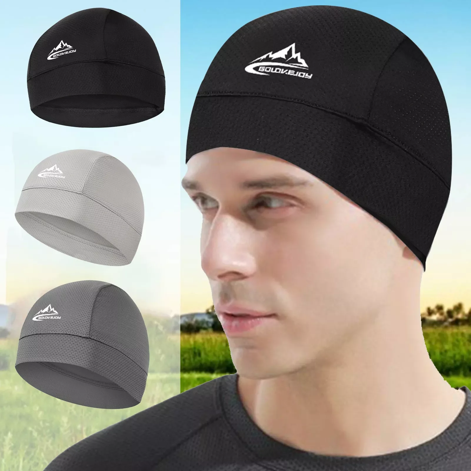

Riding Helmet Lining Hat Cooling Skull Cap Breathable Sweat Wicking Cycling Running Cap