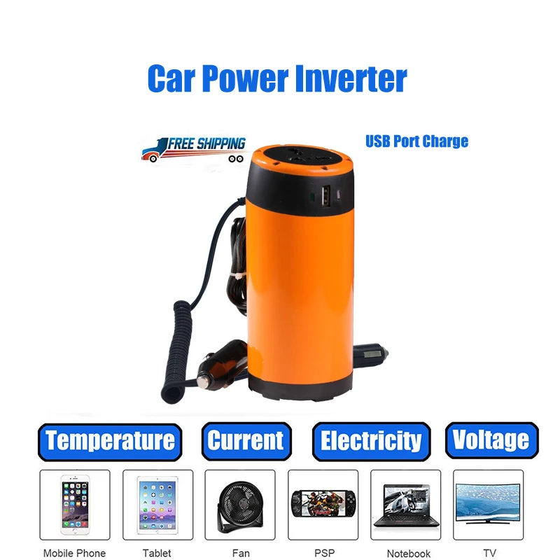 

2022 New Multi-function Car Inverter 12V 220V USB Power Converter Socket Cigarette Lighter Plug Quick Charge
