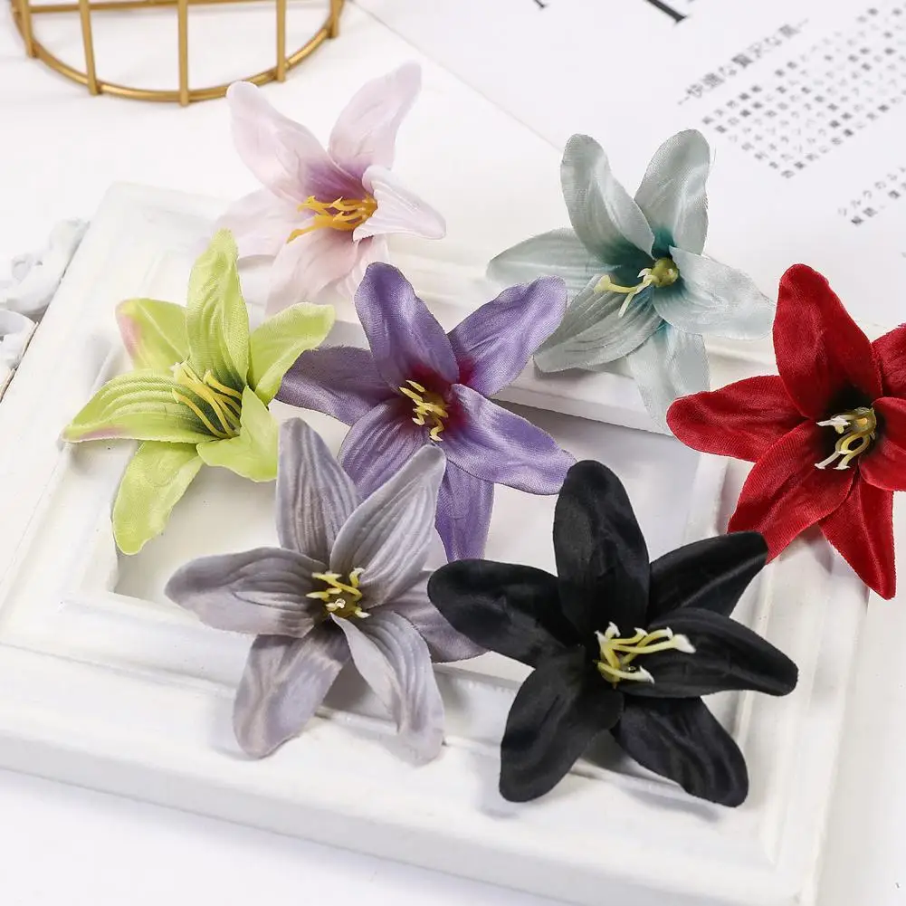 

10Pcs Fake Flower Head Vivid Decorative DIY Exquisite Bell Orchid Floral Head Wedding Supplies