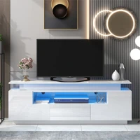 with color changing led lights universal entertainment center high gloss tv cabinet white 66 9 in modern stylish tv stand