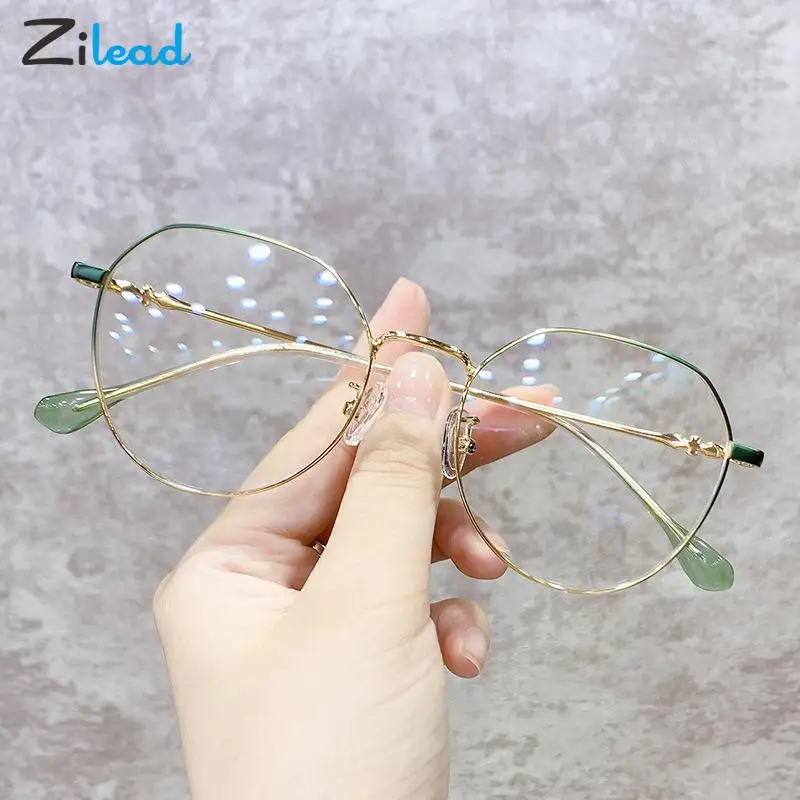 

Zilead Fashion Classic Metal Anti-Blue Light Glasses Women Men Vintage Round Frame Computer Goggles Blue Ray Blocking Eyeglasses