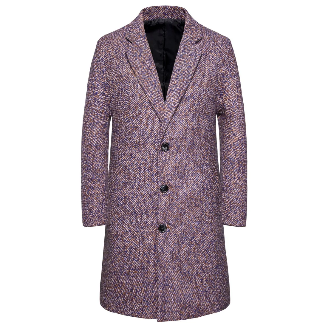 

2022 New Autumn and Winter Fashion Boutique Warm Men's Pure Color Casual Business Woolen Woolen Overcoat Windbreaker
