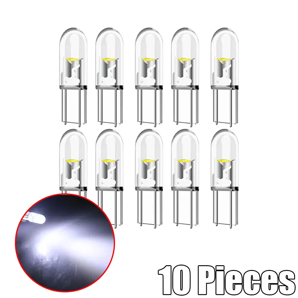 

10 шт., индикатор приборной панели автомобиля, декоративные лампы T5 LED W3W W1.2W 74 286, клиновые фонари, датчик приборной панели, сигнальные лампы накаливания