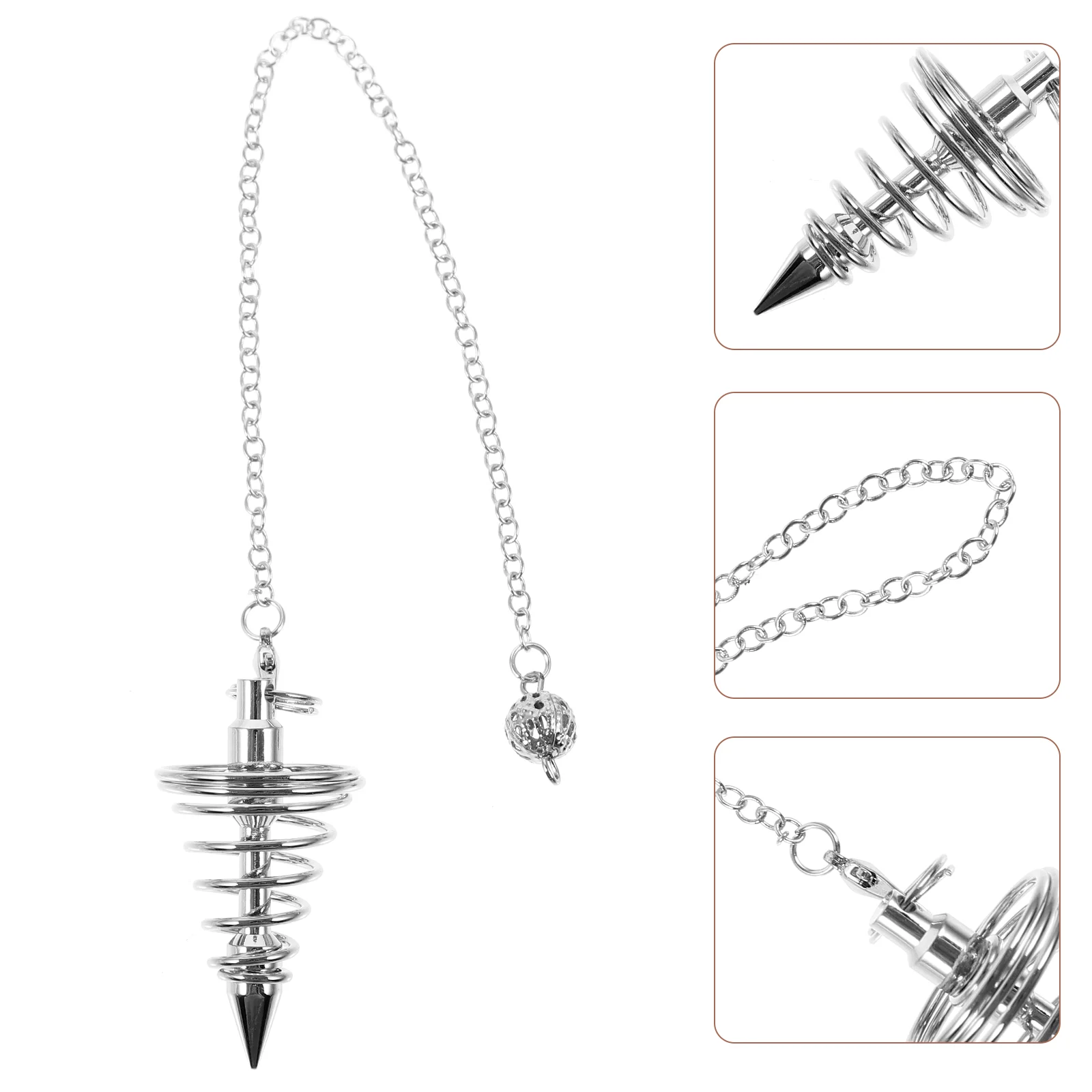 

Choker Necklace Metal Pendulum Pendant Wiccan Supplies Witch Chain Dowsing Meditation