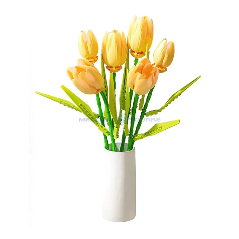 Конструктор букет Желтых Цветов тюльпанов MOC JK29311 строительные блоки для