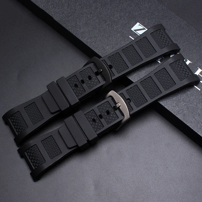 

Silicone Rubber WatchBand for IWC Ingenieur Wristband for Men 30*16mm IW323601 IW323608 Waterproof Concave Watch Strap Bracelets