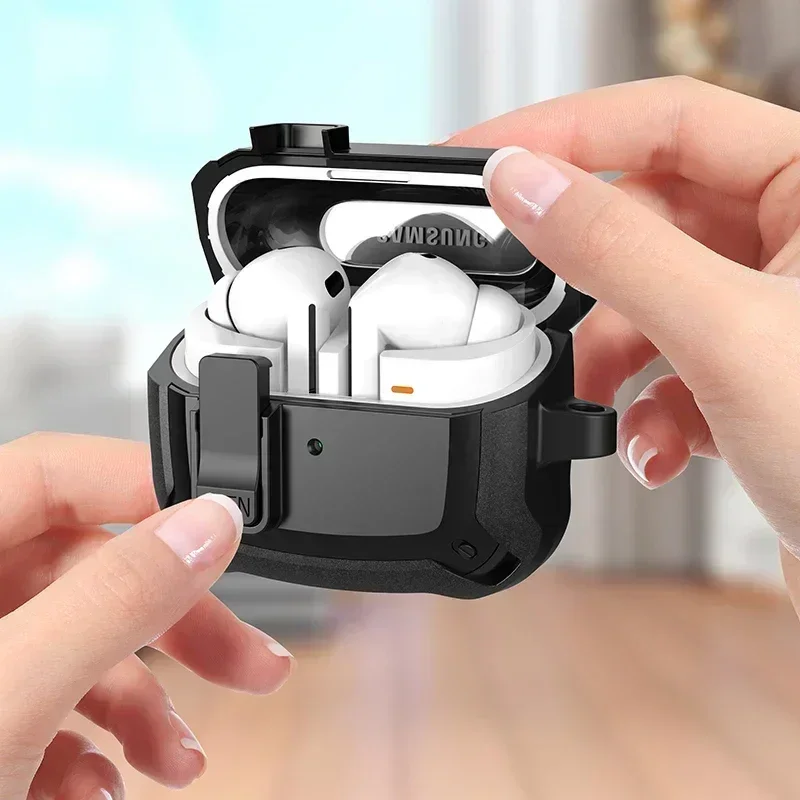 Фото Чехол с защитным замком для Samsung Galaxy Buds 3 2024 Pro 2024 с брелоком №3