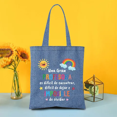 There Is No Teacher Like You Спасибо за обучаю меня Сумка на плечо с принтом Женские джинсовые сумки для покупок Женская сумка-тоут Подарок для учителя