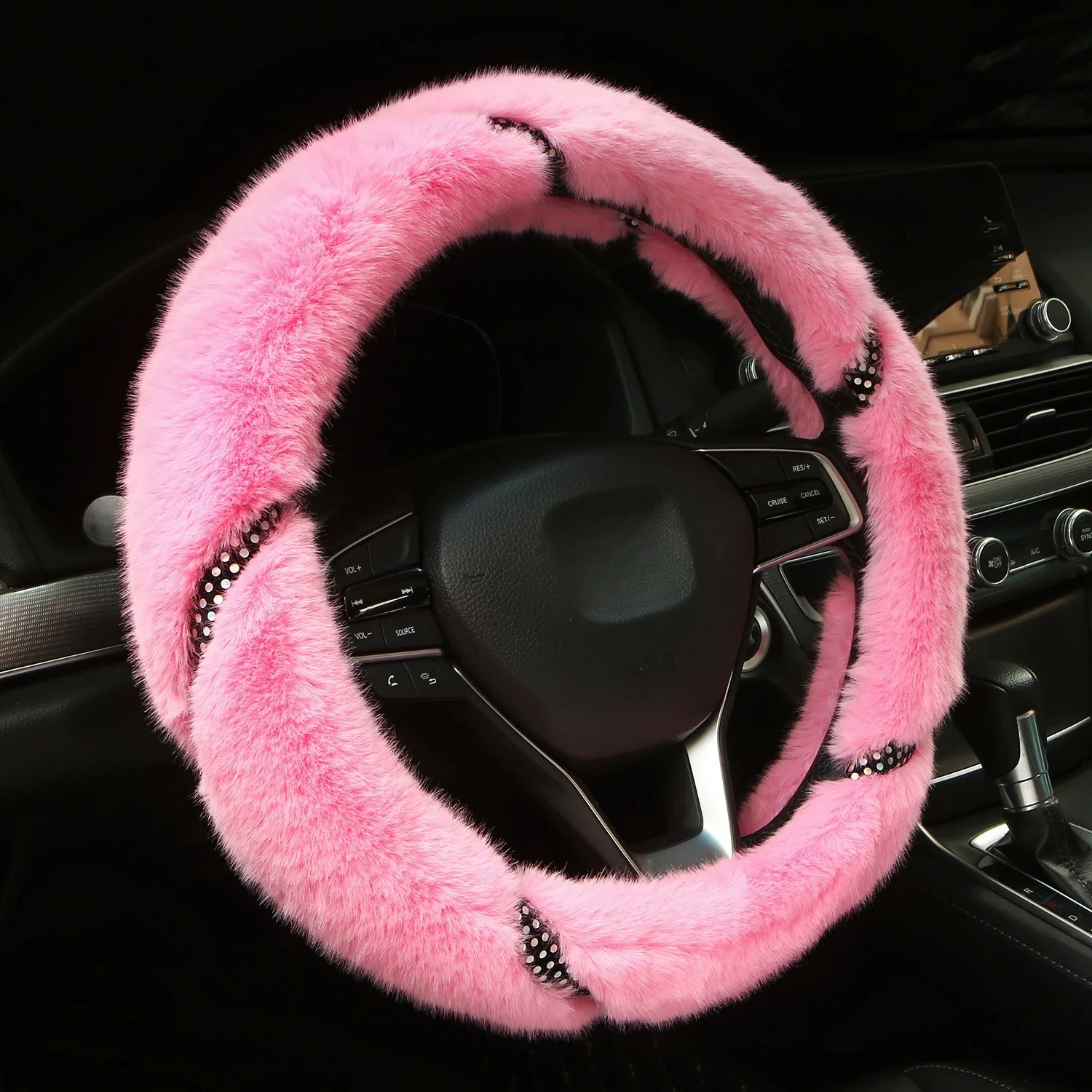 Роскошный плюшевый чехол на руль для женщин — мягкий с искусственными