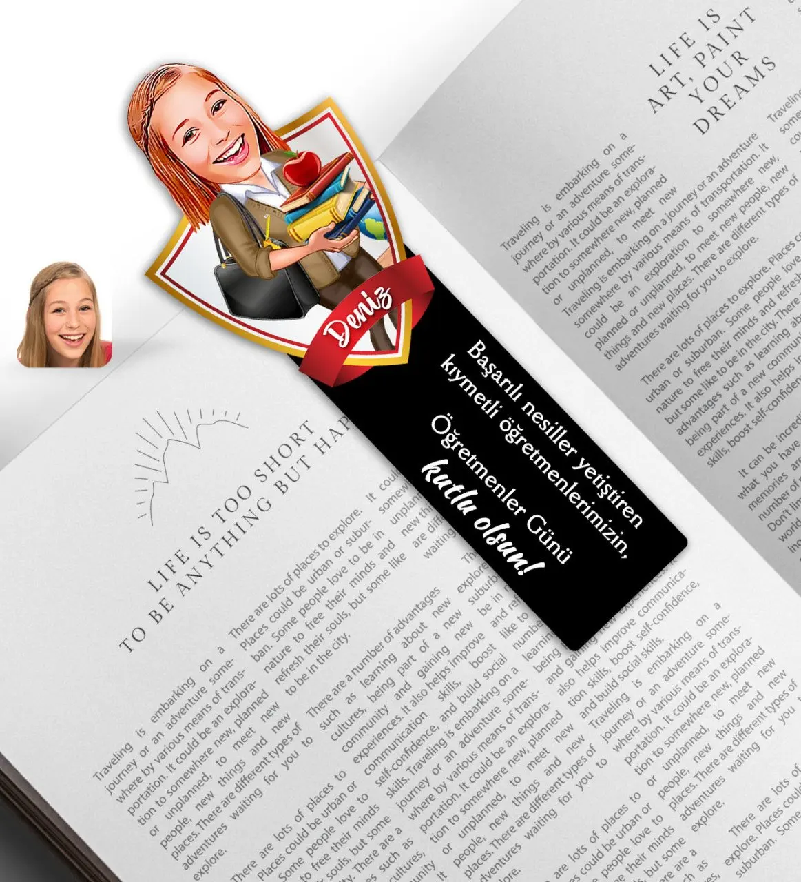 

Персонализированный женский учитель карикатура деревянная книга ayracбуд-4