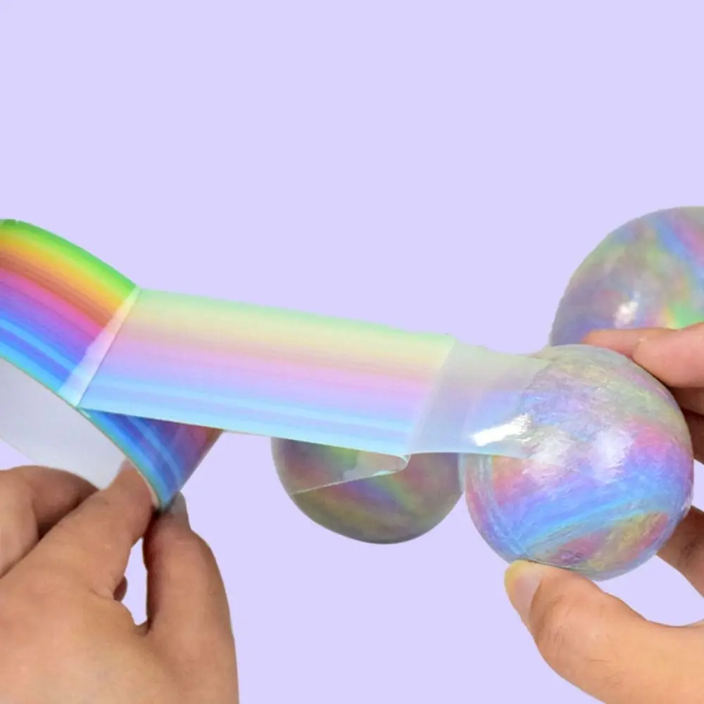 Расслабляющая игрушка липкий шарик катящиеся ленты сделай сам радужные рулоны