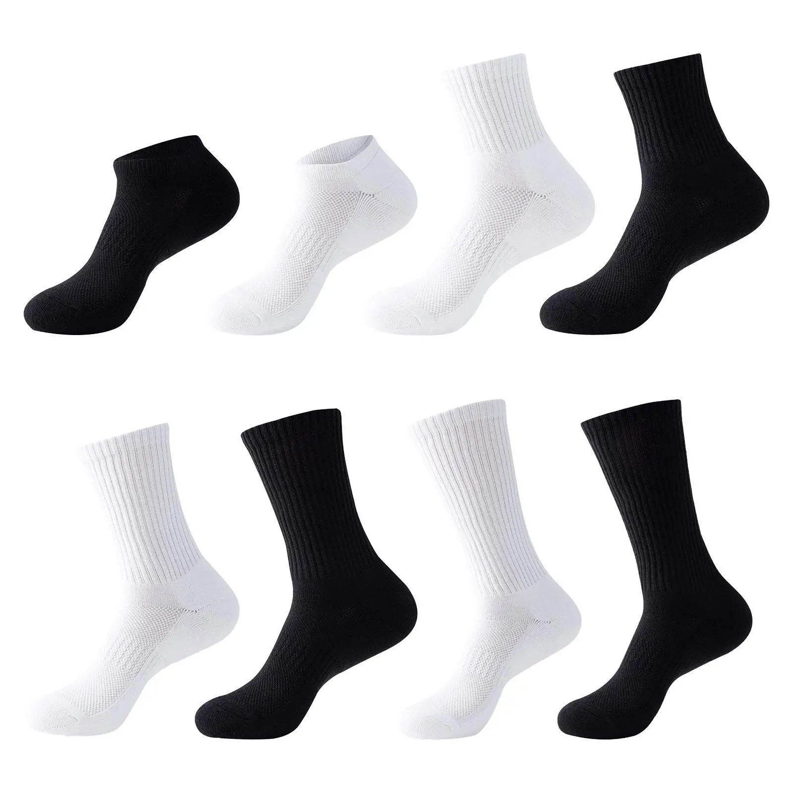 

5pairs Plain White Cycling Basketball Socks Men Ankle Socks Breathable Cotton Sports Socks Summer Thin Casual Athletic Socks