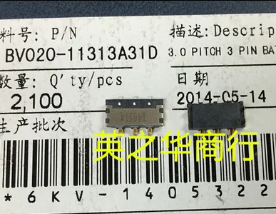 

30pcs original new BV020-11,313A31D battery contact 3p straight foot type