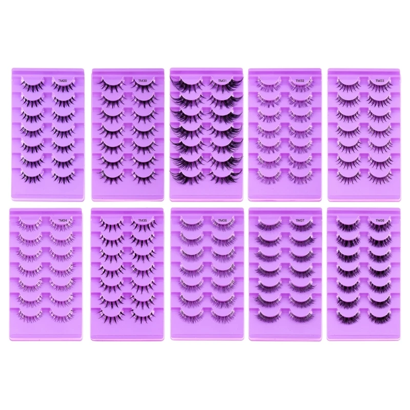

7 Pairs Transparent Eyelashes 3D Natural Lashes Thick HandMade Full Strip Lashes Cruelty-free Lashes False Eyelashes