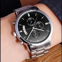 new top luxury mens watches fashion mens watch quartz clock stainless steel band wristwatch 30m waterproof gifts for men reloj