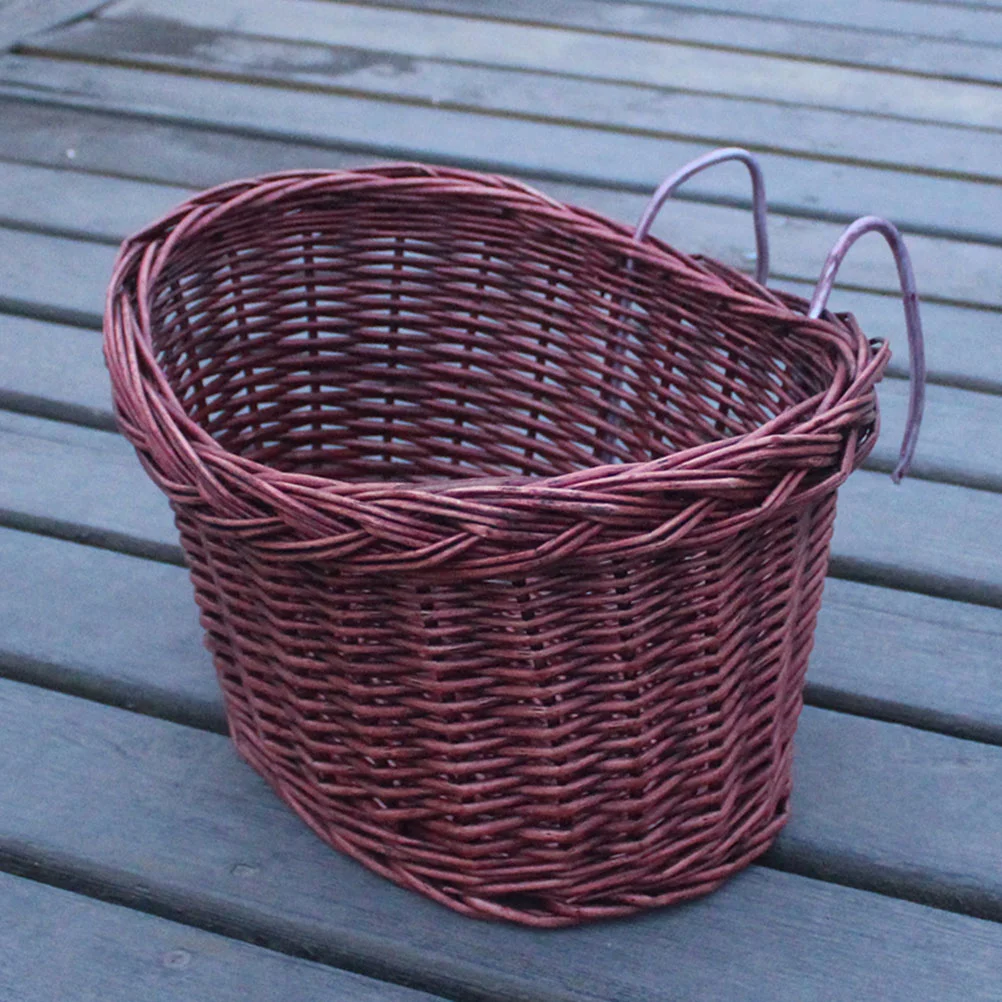 

1pc Basket Detachable Wicker Front Handlebar Bike Basket for Handbag Schoolbag