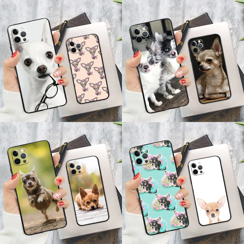 Симпатичный чехол для чихуахуа с собаками для iPhone 14 12 Pro Max 11 13 Pro Max 12 13 Mini X XR XS Max 7 8 Plus SE2, чехол для телефона