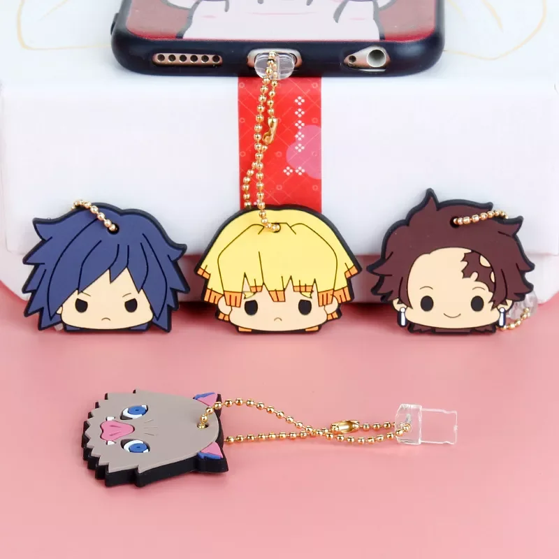 

Demon Slayer Dust Plug Charm Anime Kawaii Charging Port Dust Plugs For iPhone 7 8 X Anti Dust Cap Cute Phone Decorate Pendant