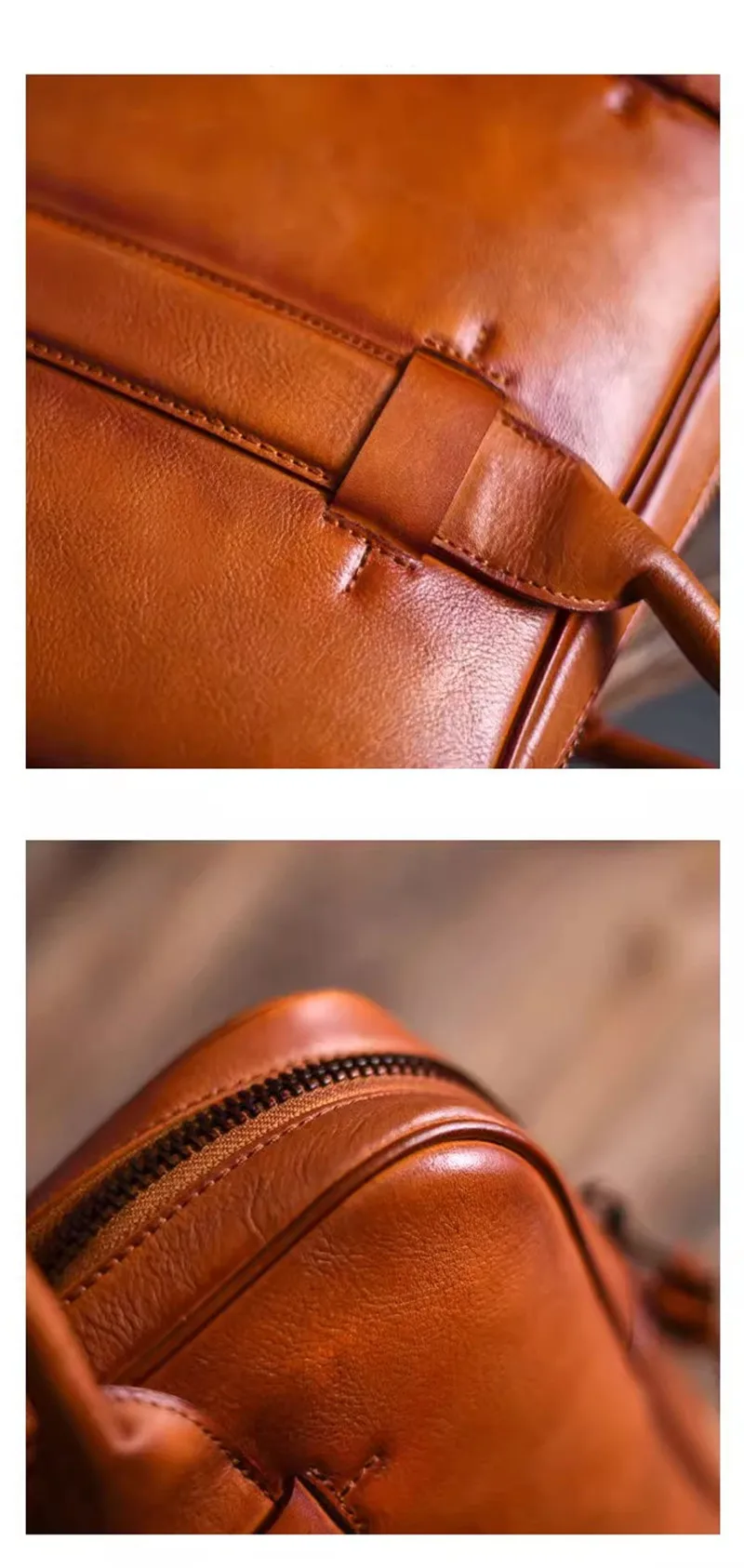 PNDME vintage luxury genuine leather men's briefcase business casual handmade natural real cowhide lawyer work computer handbag