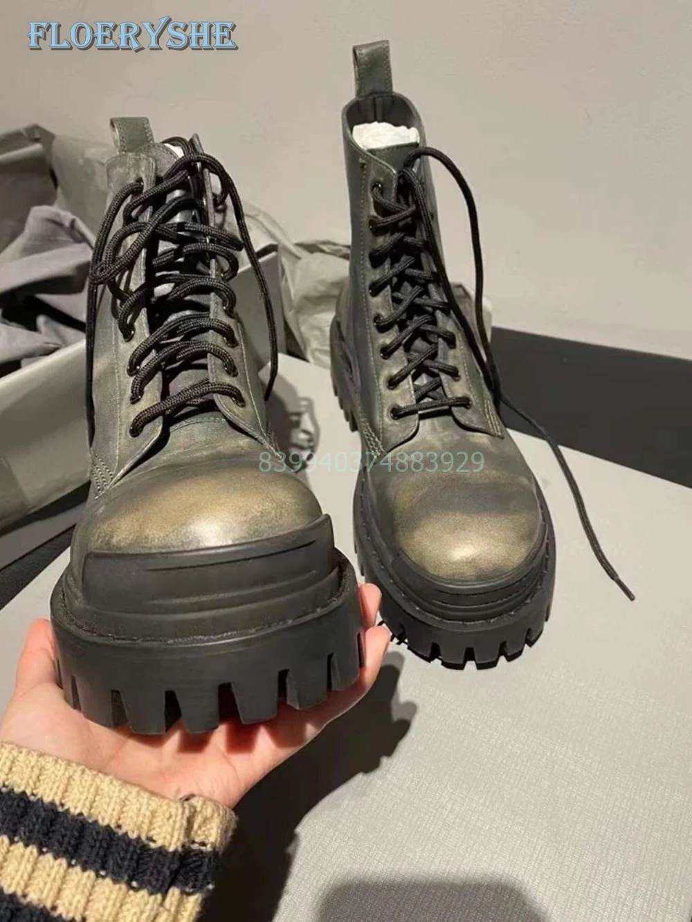 Ботинки с пилообразной подошвой в стиле панк разноцветные женские ботильоны на