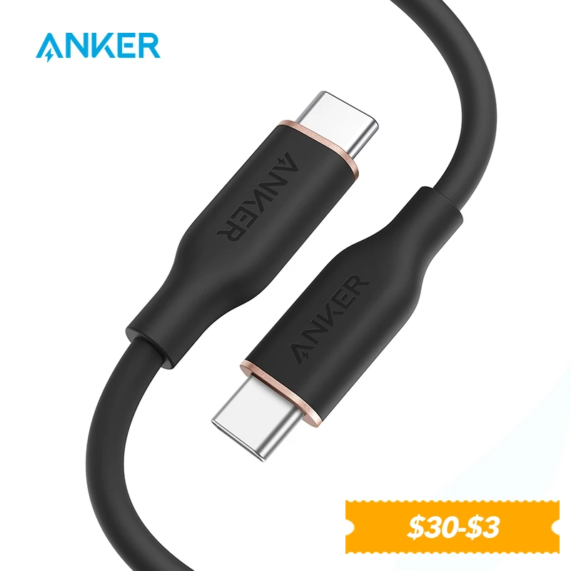 

2022 Anker Powerline III Flow usb type c cable 100W Fast Charge USB 2.0 for MacBook Pro 2020 for ipad air for Galaxy for xiaomi