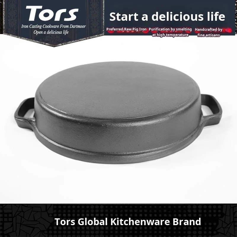 Чугунная сковорода ручной работы из необработанного металла глубокая без