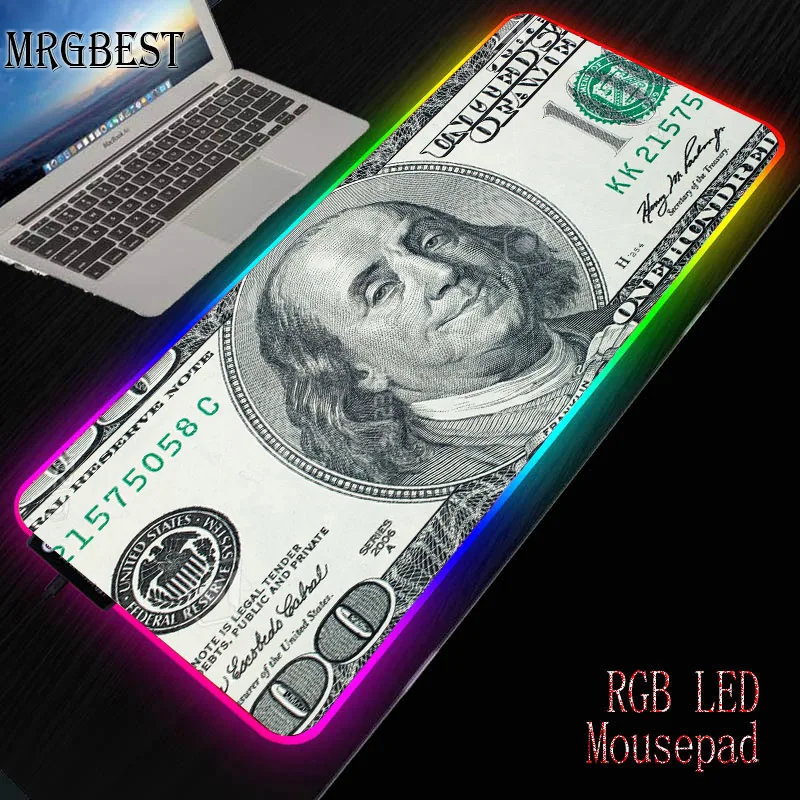 

MRGBEST Game RGB LED Mouse Pad Oversized Thickened Lock Edge Anime Cute Cartoon USD Computer Desk Mat Large 900x400mm 3mm 4mm XL