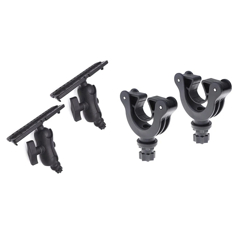 

2Pcs Ball Mount with Fish Finder and Universal Mounting Plate Kayak Accessories with 2Pcs Paddle Holder