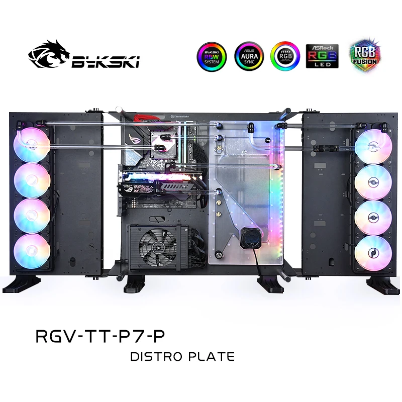 

Bykski RGV-TT-P7-P,RGB Distro Plate For Thermaltake P7 Dynamic Case,MOD PC Water Cooling Waterway Board Kit For Computer CPU GPU