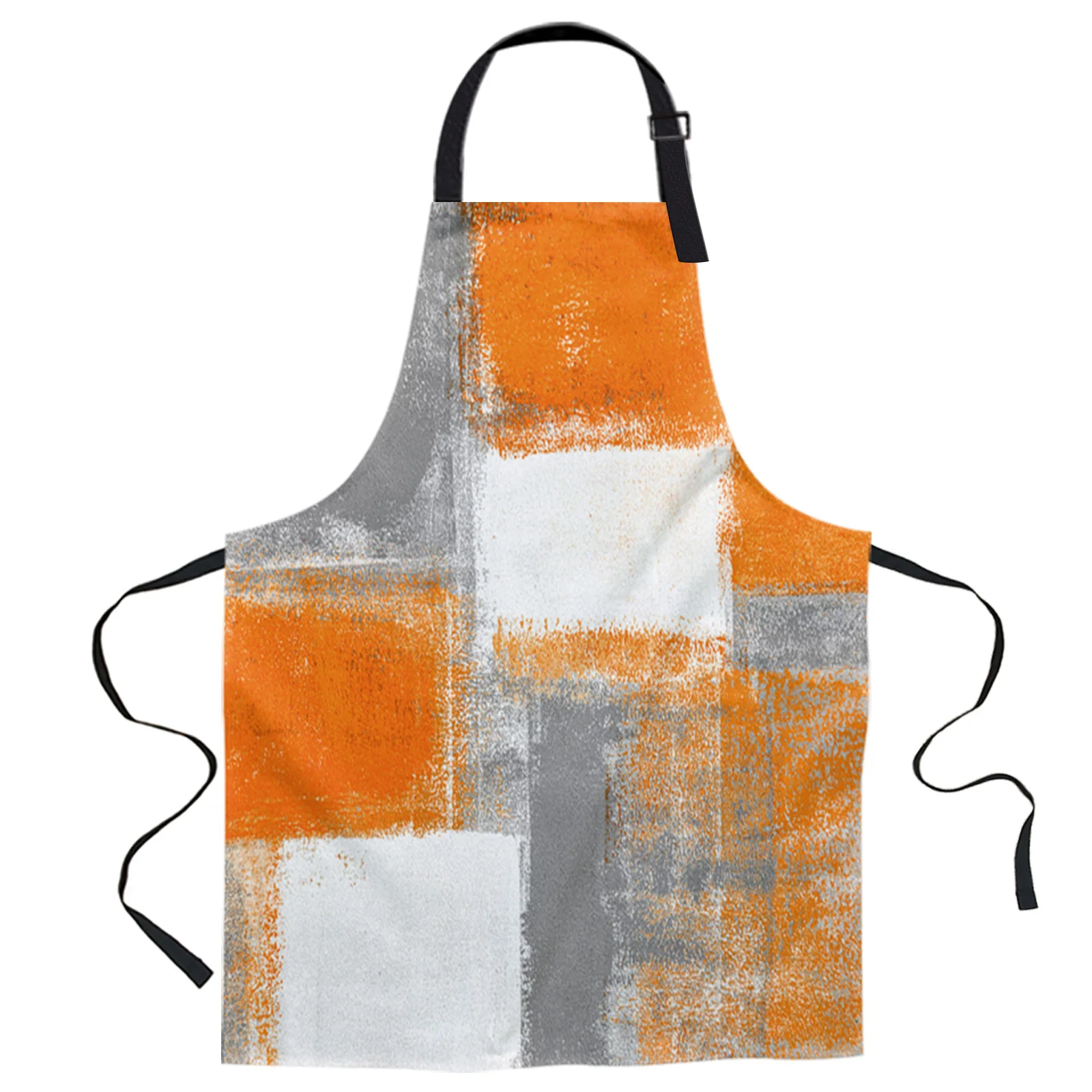 

Oil Painting Abstract Geometric Orange Design Adjustable Canvas Kitchen Coffee Apron Ladies Couple Cooking Dining