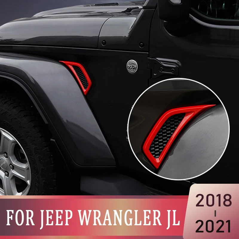 

Car Fender Leaf Plate Air Inlet Vent Outlet Cover For Jeep Wrangler JL 2018-2023 Decor Trim Accessories Auto Exterior Parts Side