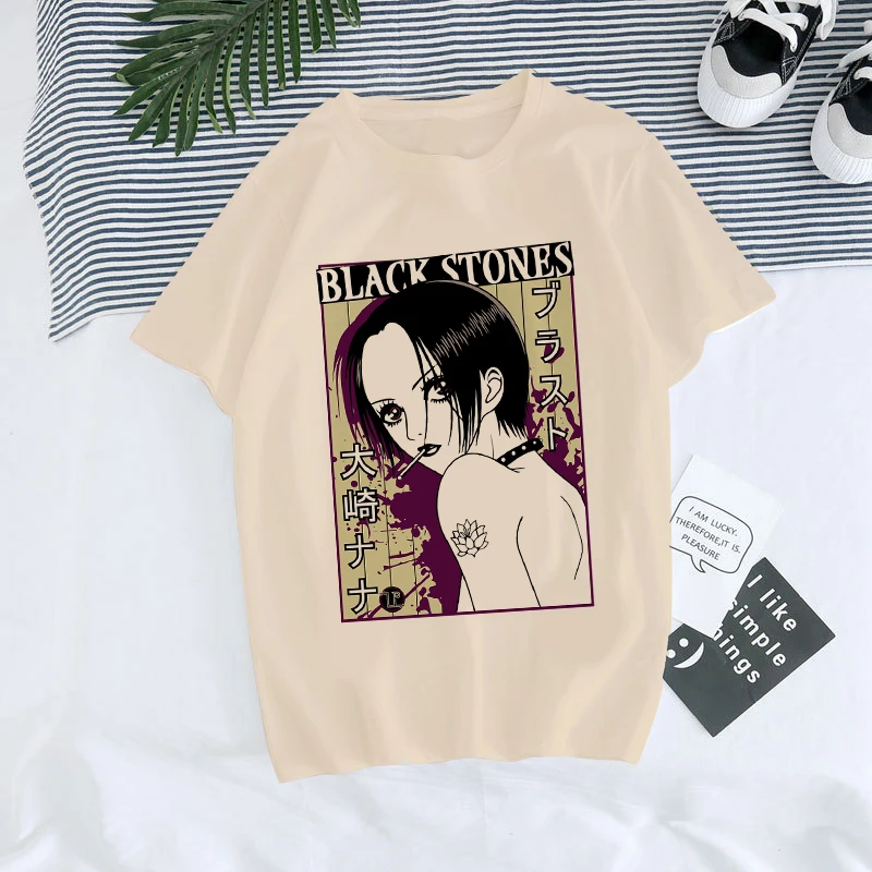 

Женская футболка с рисунком Nano Osaki, футболка унисекс с рисунком манга, черные камни, топ в готическом стиле, летняя мультяшная футболка, кавайная женская футболка