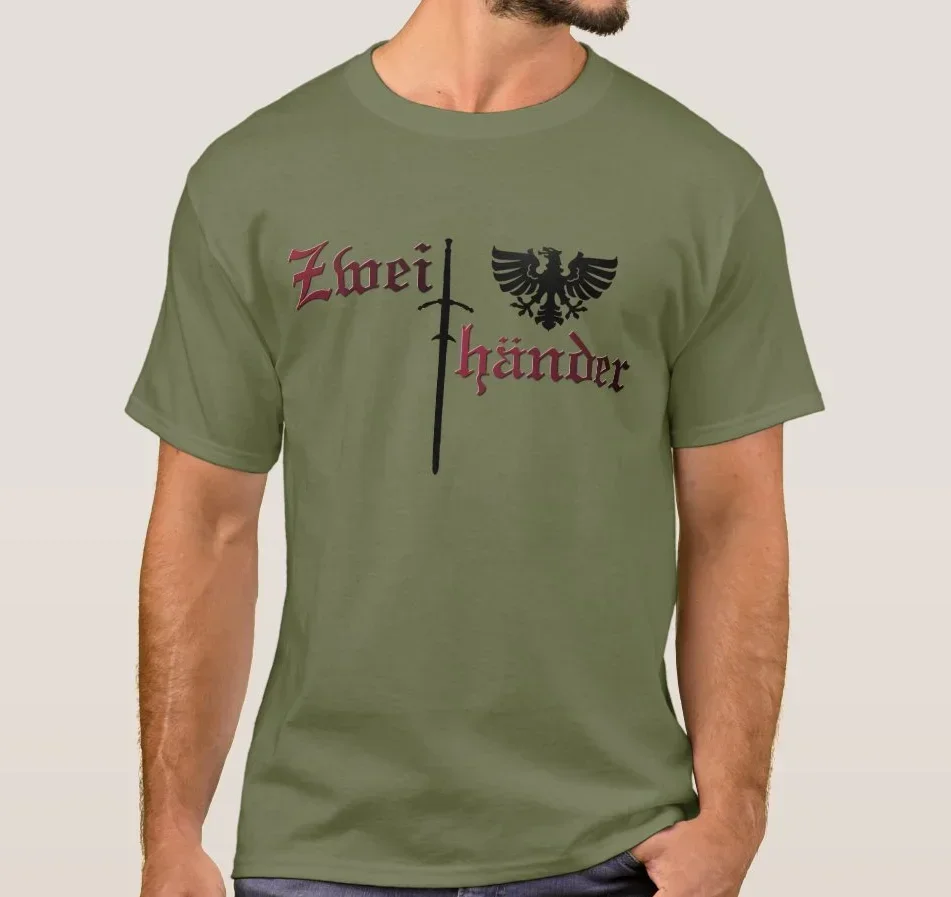 Футболка Teutonic Knights Zweihander The Crusader 100% хлопок с круглым вырезом летняя повседневная