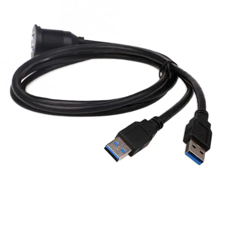 

Car Boat Motorcycle Flush Mount Dashboard Panel Dual USB 3.0 Extender Cable