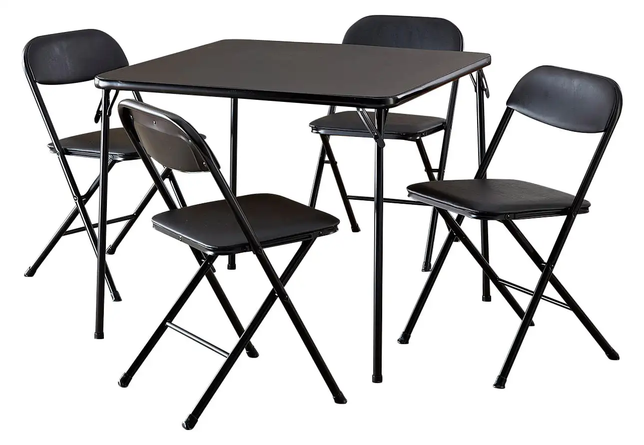 

Free Shipping 5-Piece Card Table Set Black
