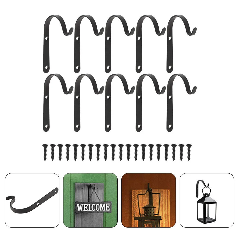 

10 Sets Birds Metal Hook Outdoor Decor Flower Basket Yard Supply Garden Bonsai Support Iron Home Hanger Wall Mounted Feeder
