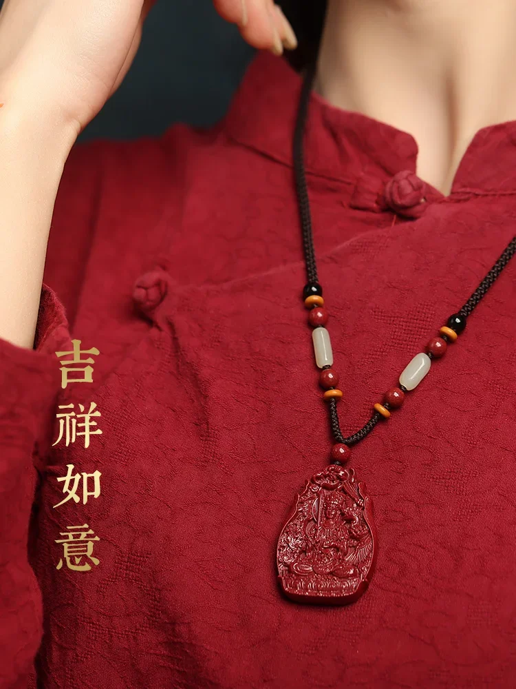 Натуральная настоящая киноварь Honmei Будда кулон мужской зодиака Манджушри