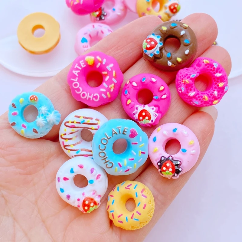 

Cute Mini Resin Accessories Material Simulation Food Play Doughnut Mixed Diy Handmade Cream Glue Mobile Phone Shell Patch