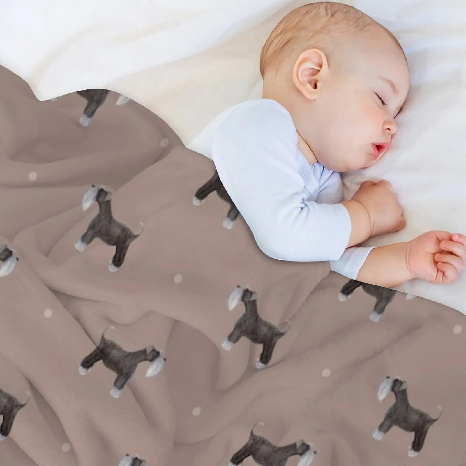 Боковое покрытие Шнауцер Повторительный узор Гриб Розовое одеяло Диваны