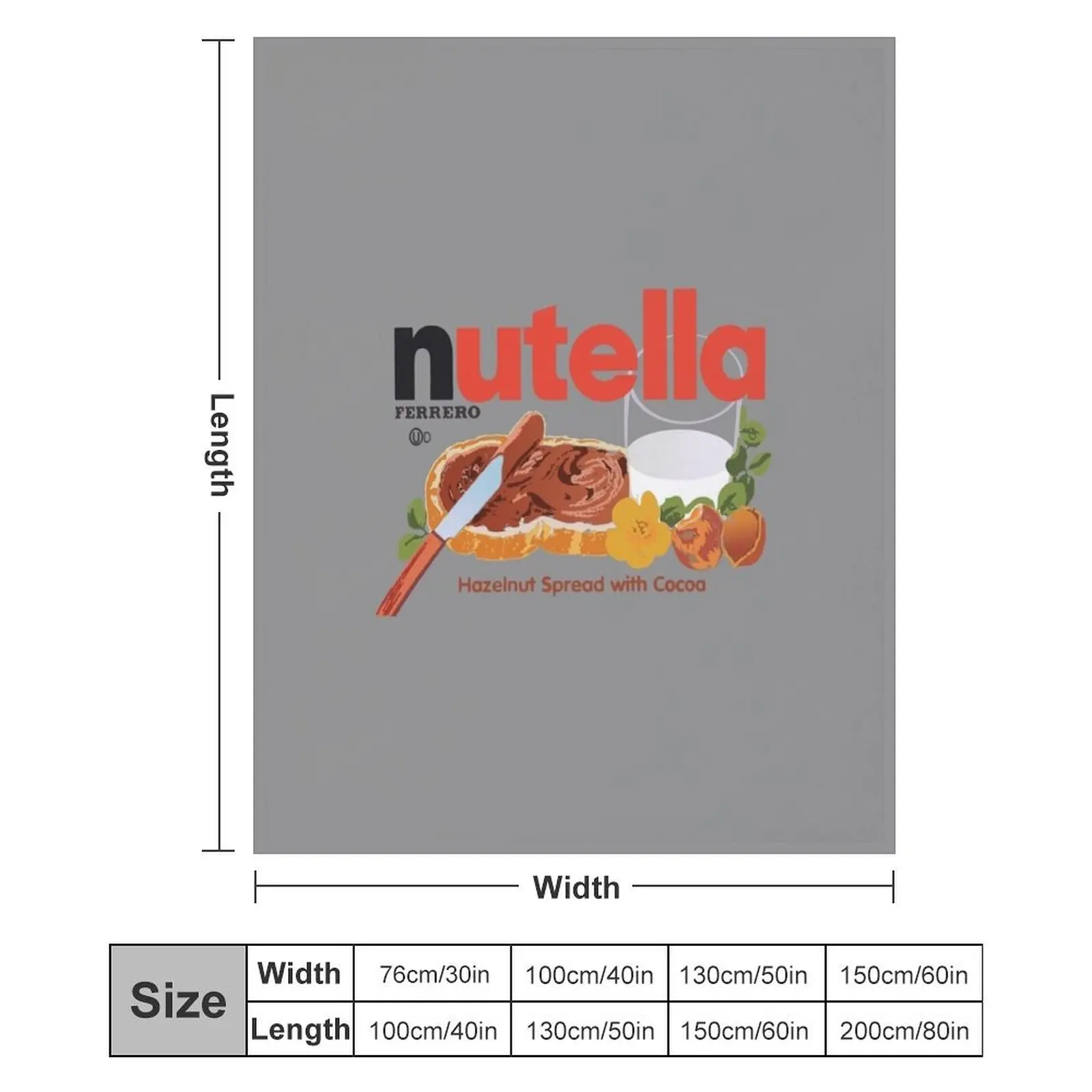 Культовое одеяло Nutella с фундуком и какао-распространителем милое для кемпинга