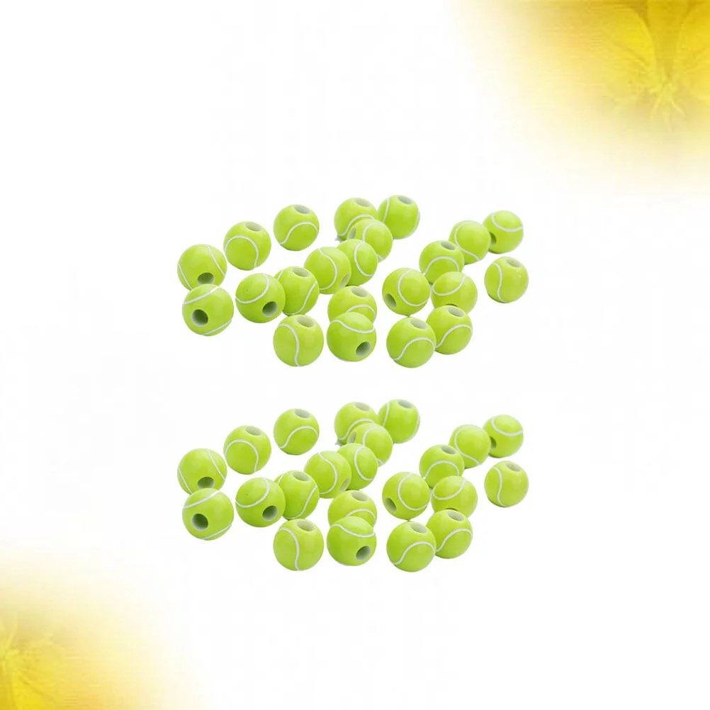 

100 Pcs Necklace DIY Beaded Accessories Tennis Beads Jewelry Acrylic Green Round Bracelets