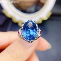 925 sterling silver center stone 7%e2%9c%96%ef%b8%8f9mm boutique london blue topaz ring ladies ring birthday gift luxury jewelry indian jewelry
