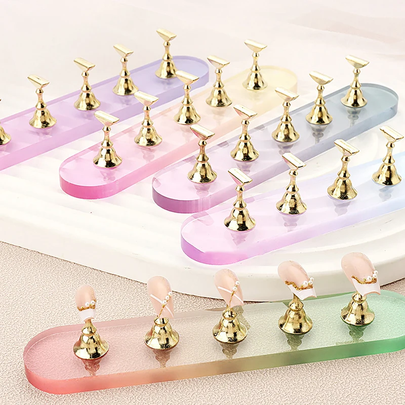 

Gradient Nail Holder Practice Display Stand Magnetic Acrylic Crystal Showing Shelf Nail Art Tool False Nail Manicure Salon