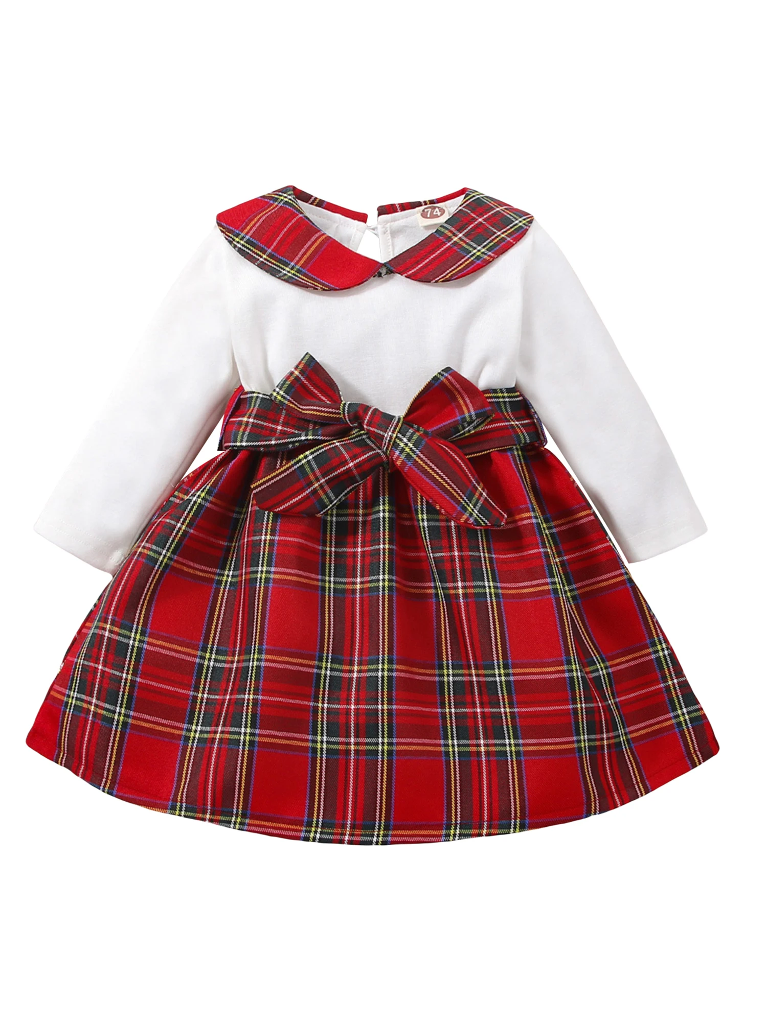 

Рождественский комбинезон для новорожденных девочек, вязаное платье в рубчик, красное клетчатое рождественское платье с оборками, комбине...