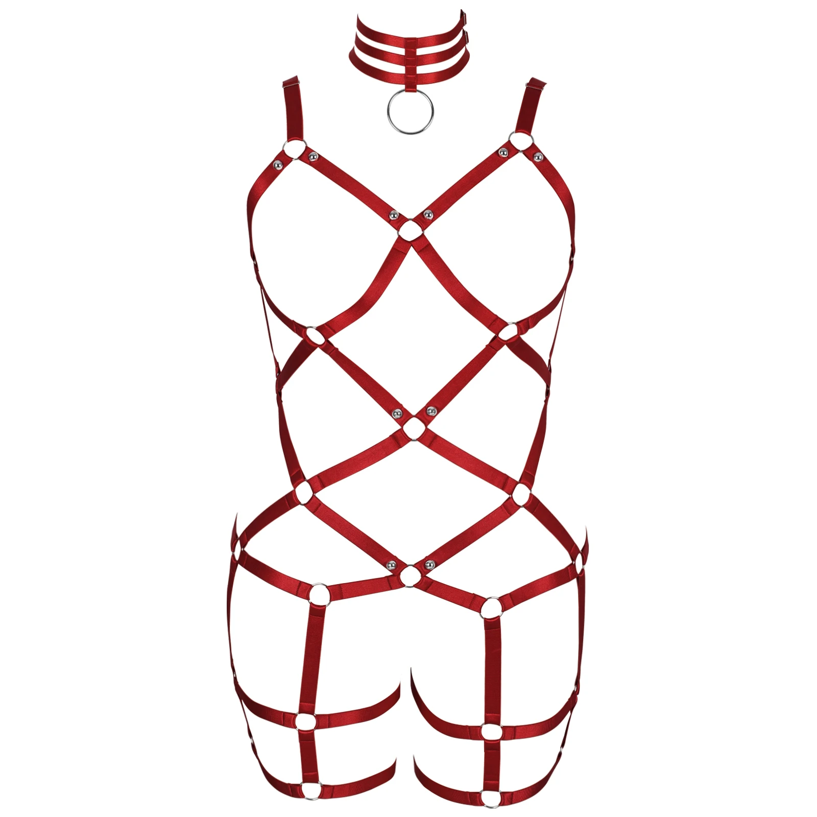 

Sexy Lingerie Garter Belt Set Punk Harness Goth Plus Size Strap Harajuku Bra Gothic Bondage Body Stocking Belt Women's Underwear