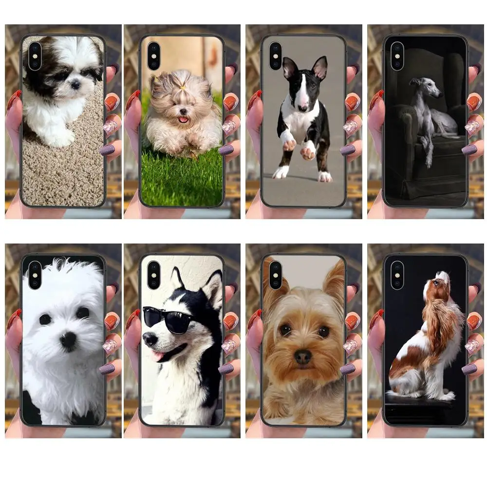 

For Apple IPhone 13 12 Mini 11 Pro XS MAX XR X 8 7 6S 6 Plus 5S SE Mobile Pouch Capa Dog Puppies Junior